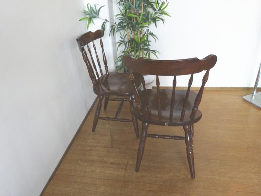 キツツキ　穂高　カントリー　ウィンザーチェア　ダイニングチェア　2脚セット