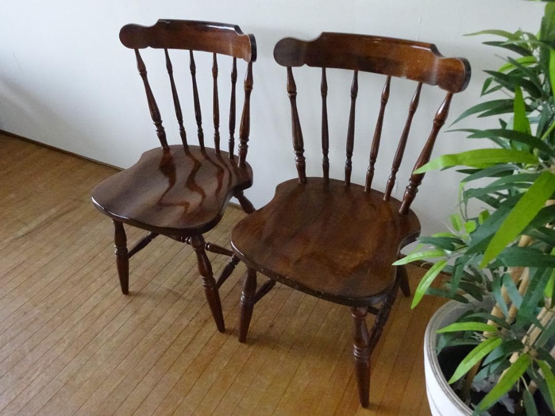 キツツキ　穂高　カントリー　ウィンザーチェア　ダイニングチェア　2脚セット