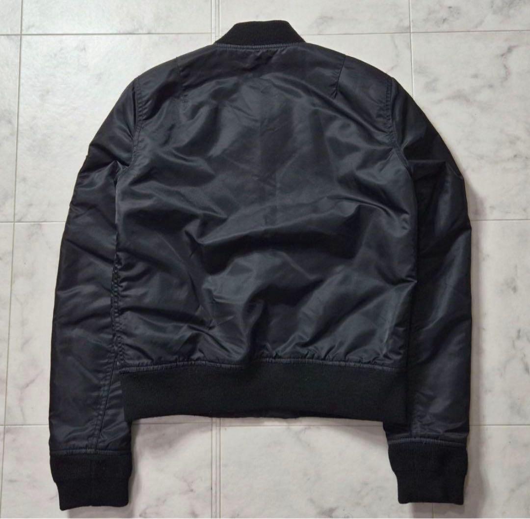 【美品】Schott MA-1 フライトジャケット ロゴ刺繍 ワッペン 黒 M