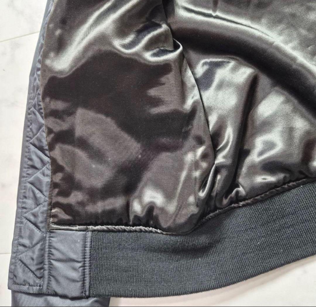 【美品】Schott MA-1 フライトジャケット ロゴ刺繍 ワッペン 黒 M