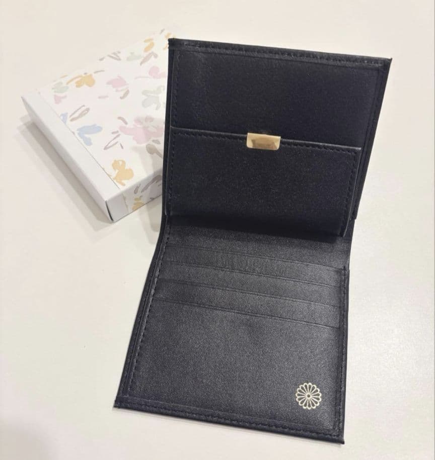 皇居財布　限定品 2つ折り財布　本革　ブラック