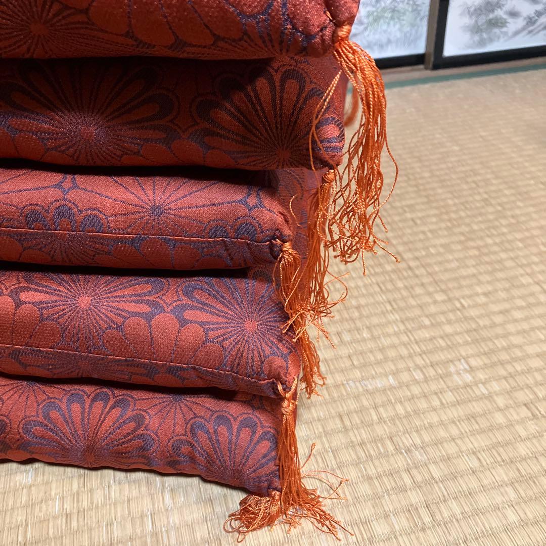 高級座布団　キクヤふとん　座布団　房付き座布団　5枚　ほぼ未使用