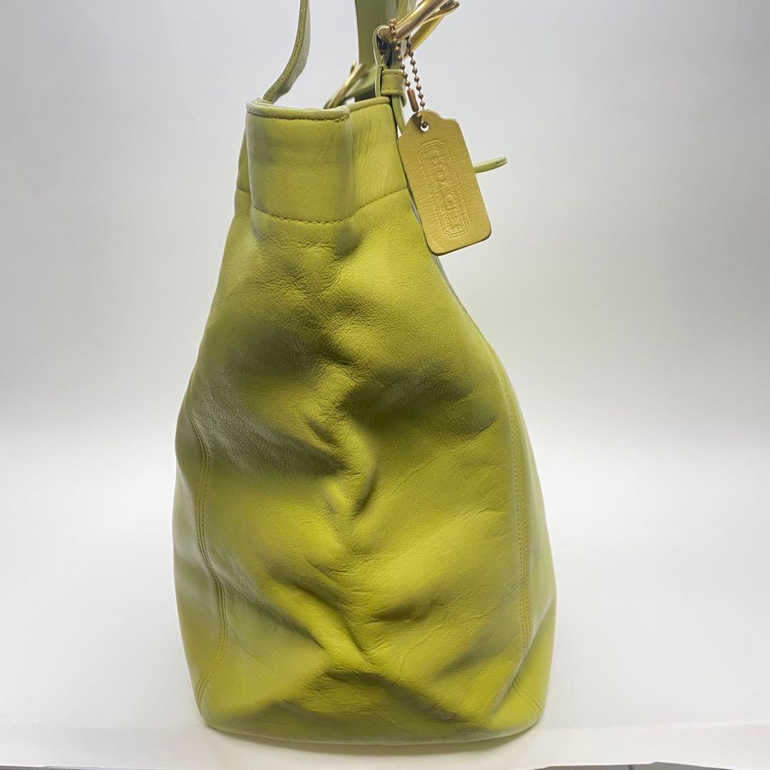 オールドコーチ 4082 グリーン 大容量トートバッグ 黄緑 レザー