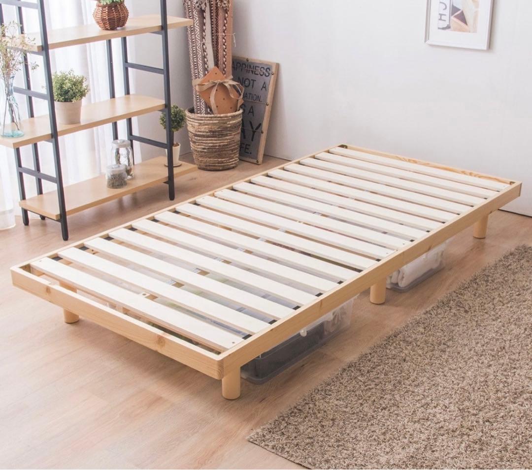 シングル 脚付きヘッドレスすのこベッド (SRN NA)