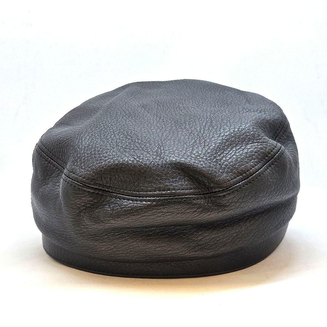 GUCCI グッチ レザー キャスケット ベレー帽 帽子 ブラック 黒