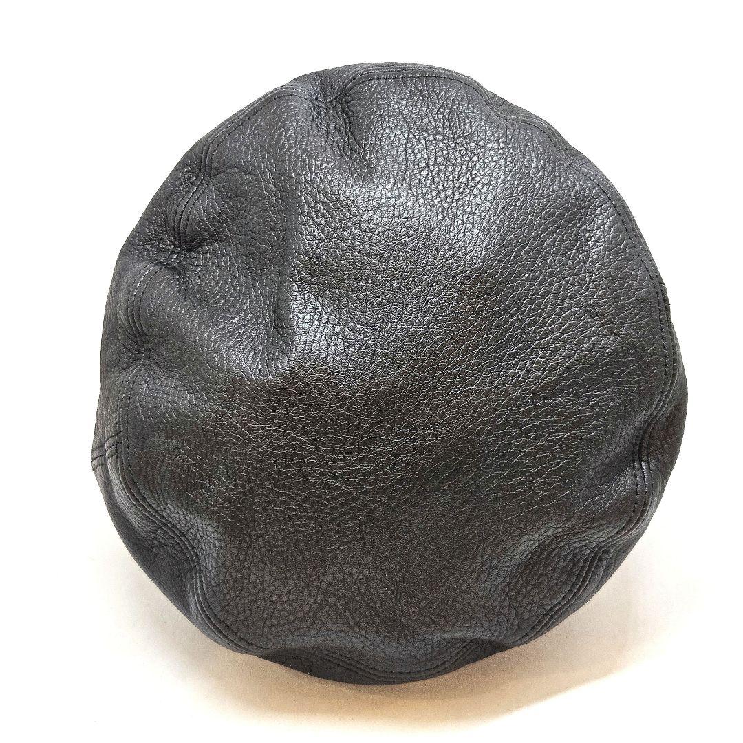 GUCCI グッチ レザー キャスケット ベレー帽 帽子 ブラック 黒