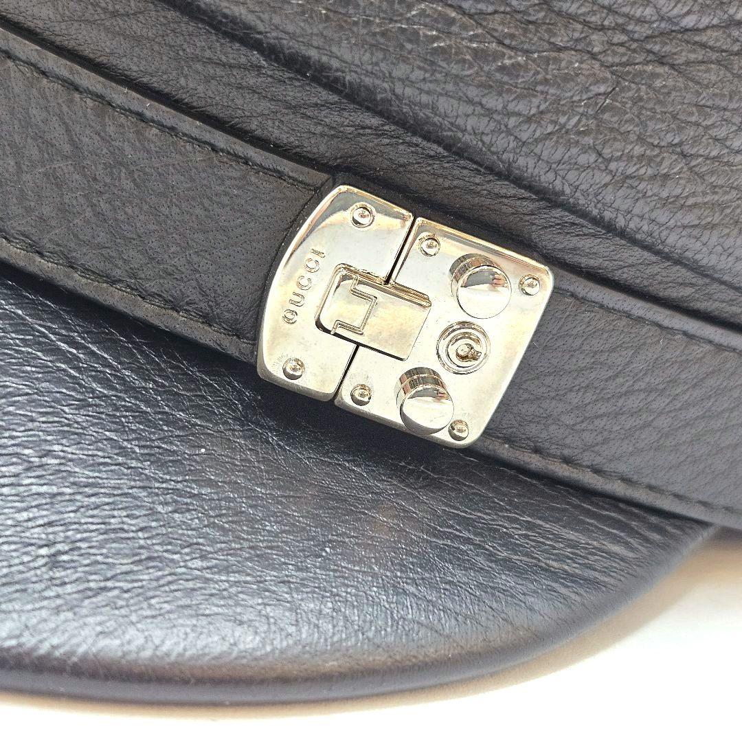 GUCCI グッチ レザー キャスケット ベレー帽 帽子 ブラック 黒