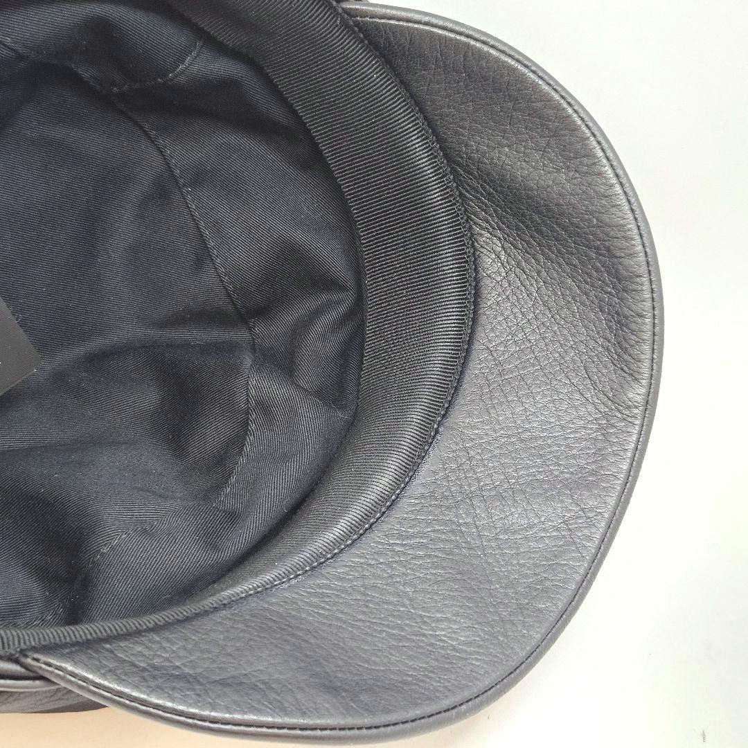 GUCCI グッチ レザー キャスケット ベレー帽 帽子 ブラック 黒