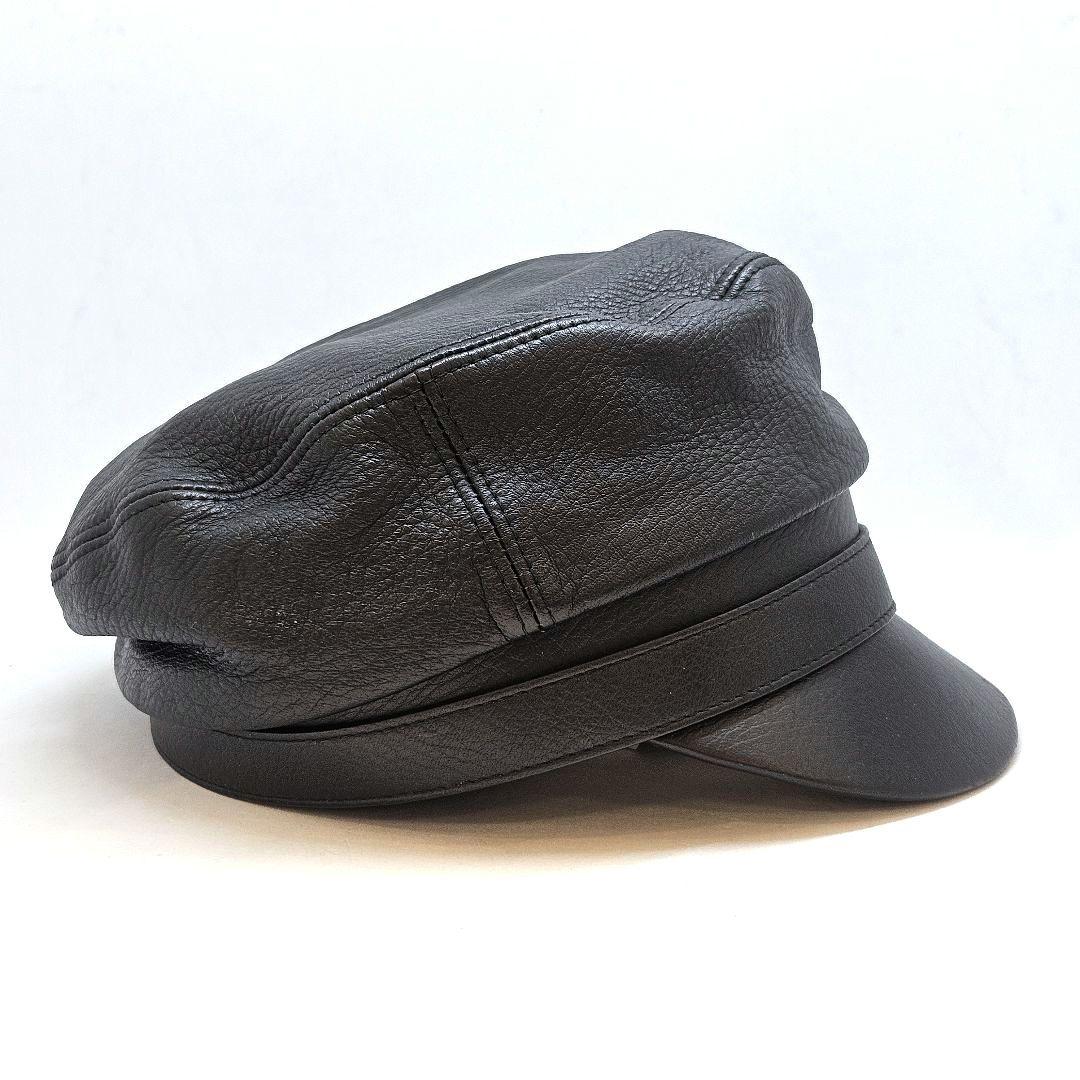 GUCCI グッチ レザー キャスケット ベレー帽 帽子 ブラック 黒