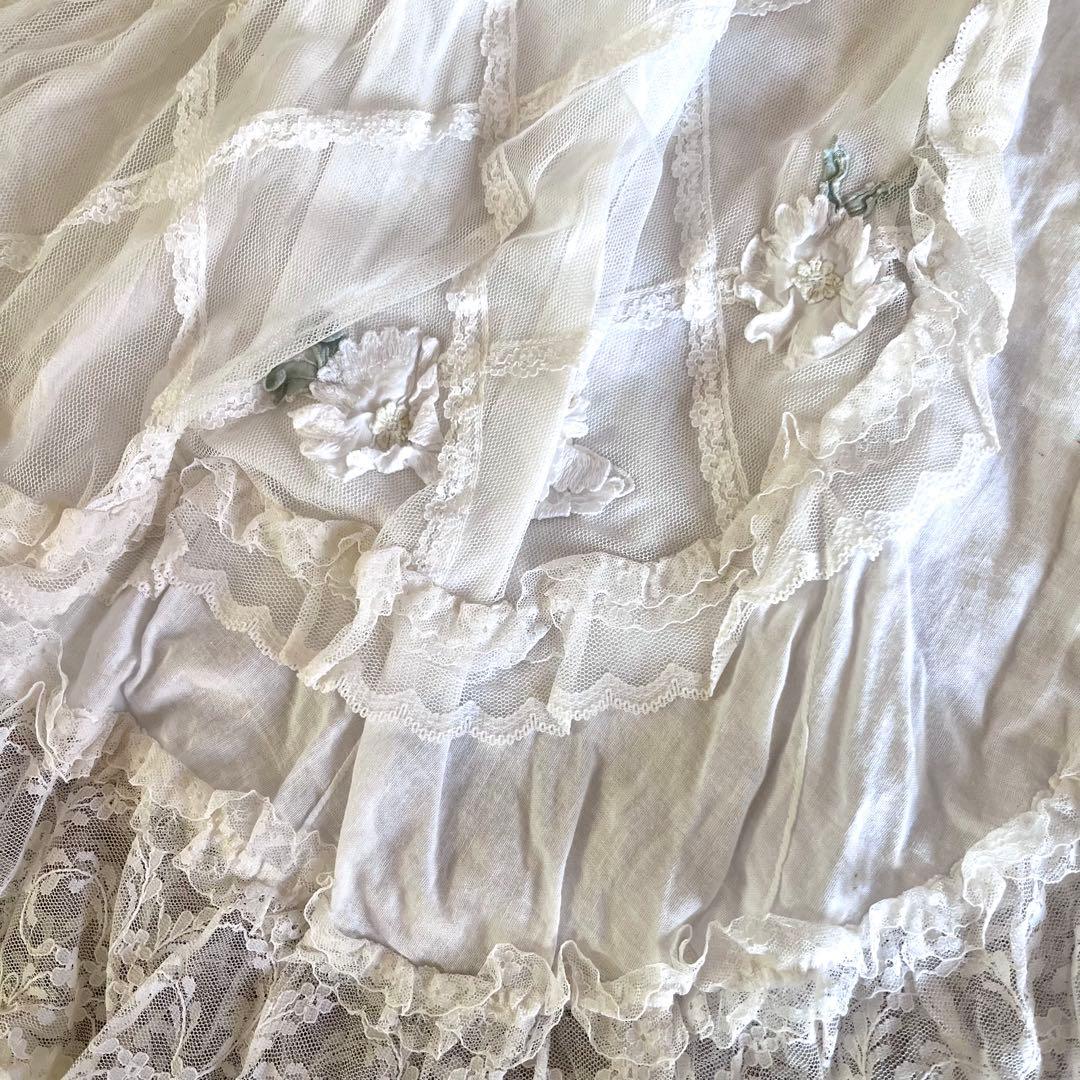 さえら レース エプロン ヴィンテージ チュール