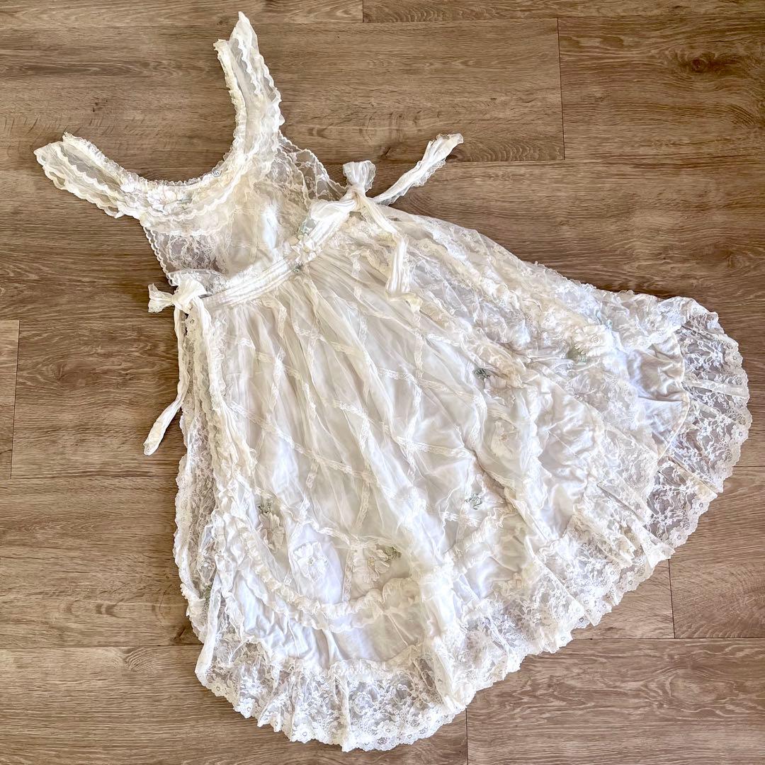 さえら レース エプロン ヴィンテージ チュール
