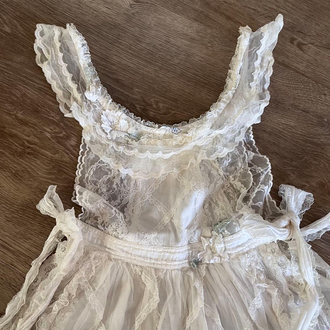 さえら レース エプロン ヴィンテージ チュール