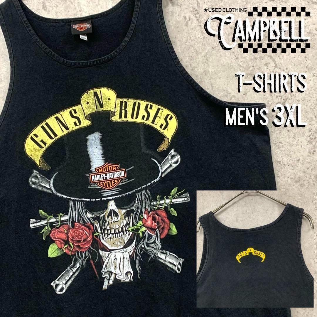 【希少3XL☆メキシコ】ハーレーダビットソン×ガンズアンドローゼス タンクトップ