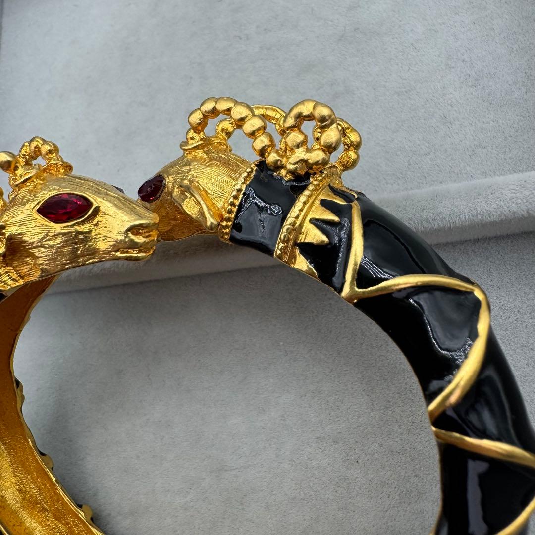 【保管袋付き】KENNETH JAY LANE バングル　ドラゴン　ストーン