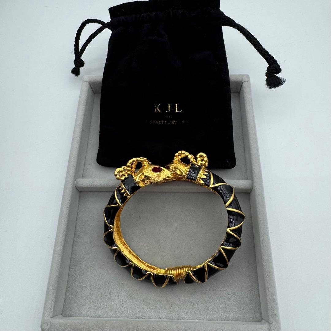 【保管袋付き】KENNETH JAY LANE バングル　ドラゴン　ストーン