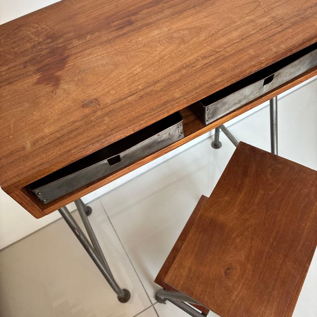 チーク材 無垢材 ヴィンテージデスク / 作業台 / コンソールテーブル