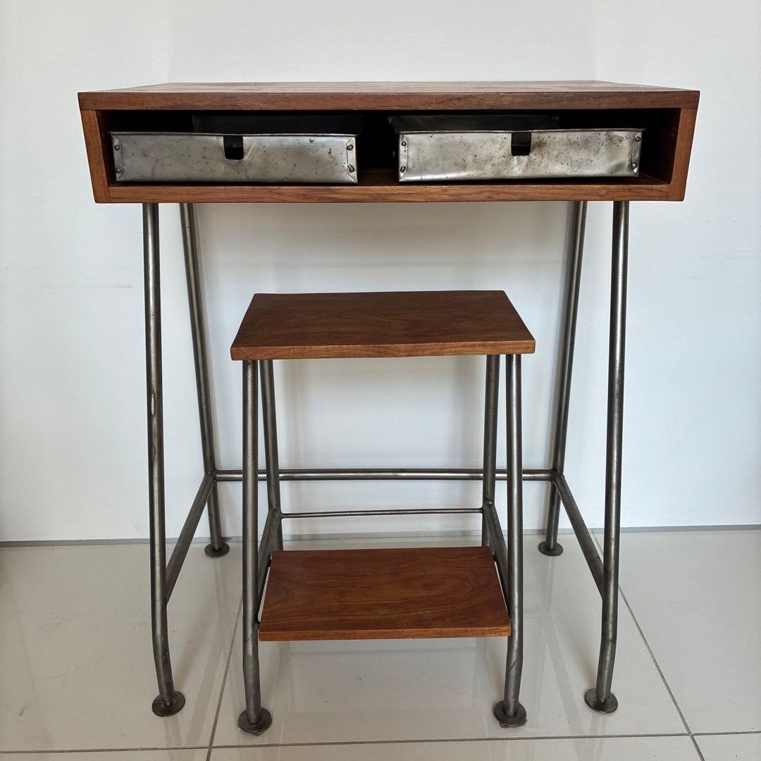 チーク材 無垢材 ヴィンテージデスク / 作業台 / コンソールテーブル