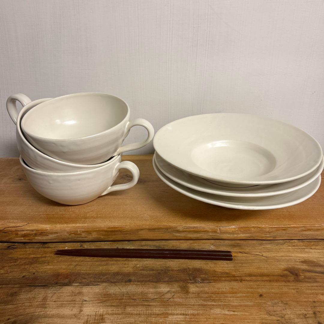 ちゃーさん　新品　陶器　陶芸作家　リム鉢3個　199