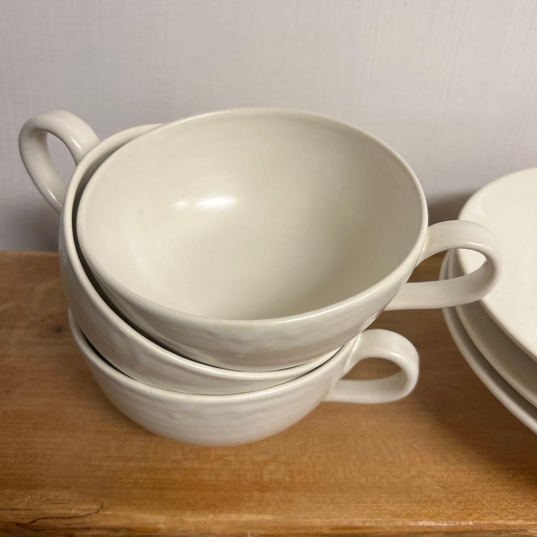 ちゃーさん　新品　陶器　陶芸作家　リム鉢3個　199