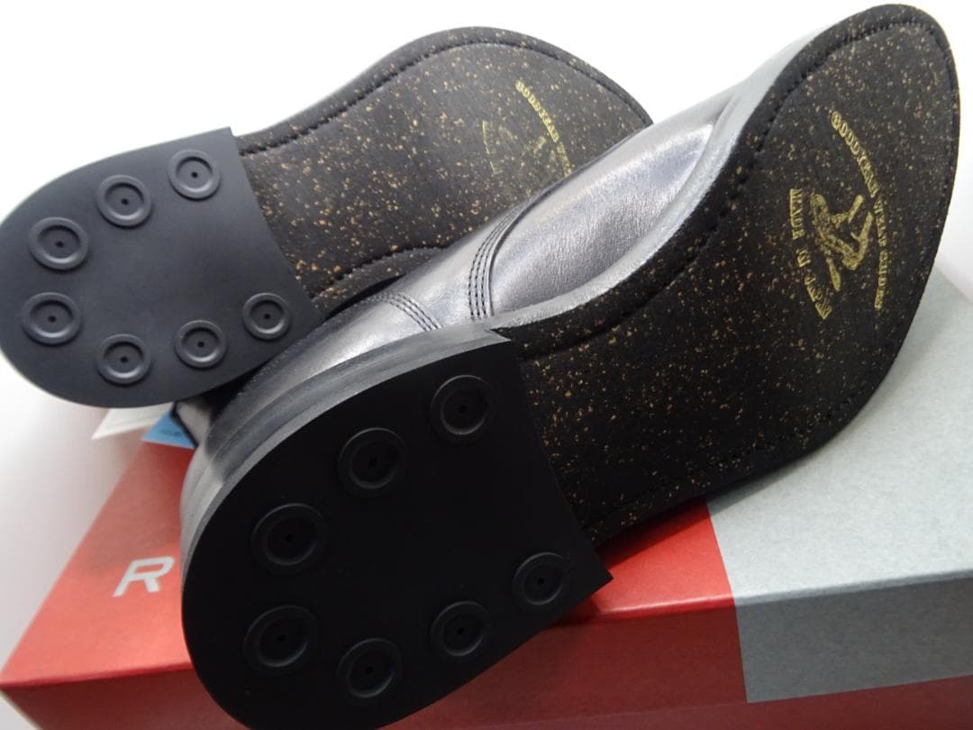 m*a様 リーガルレースアップブーツ黒24.5cmクロム鞣し栃木レザーグッドイヤ