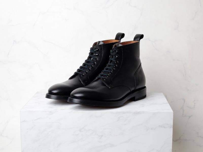 m*a様 リーガルレースアップブーツ黒24.5cmクロム鞣し栃木レザーグッドイヤ