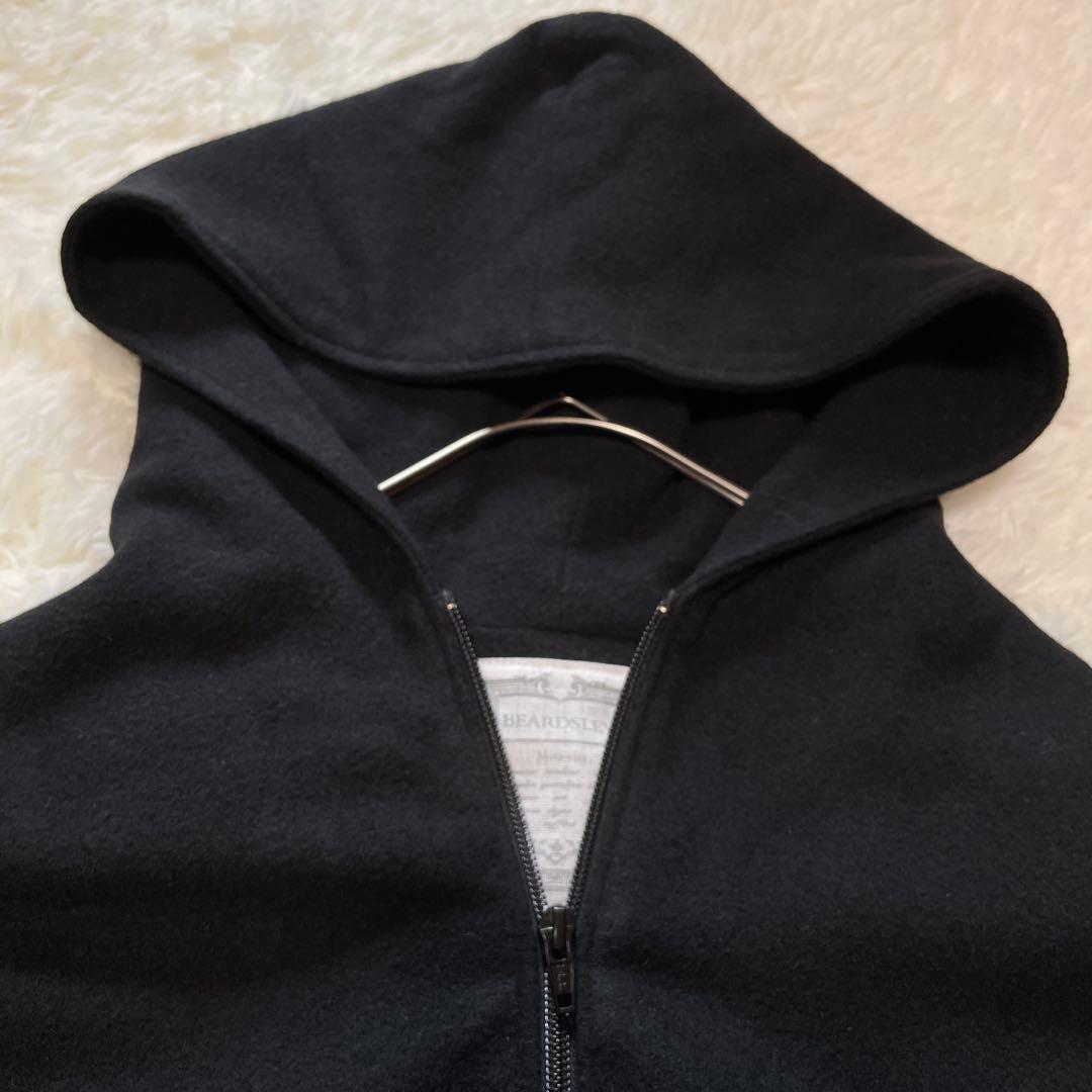BEARDSLEY メルトンウール混　フーディコート ビッグシルエット　ブラック