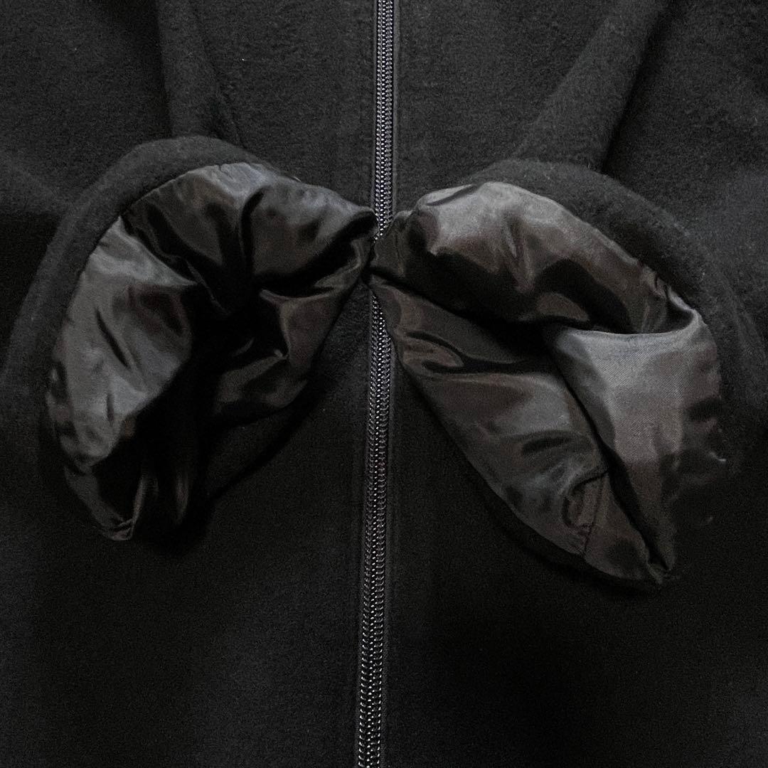 BEARDSLEY メルトンウール混　フーディコート ビッグシルエット　ブラック