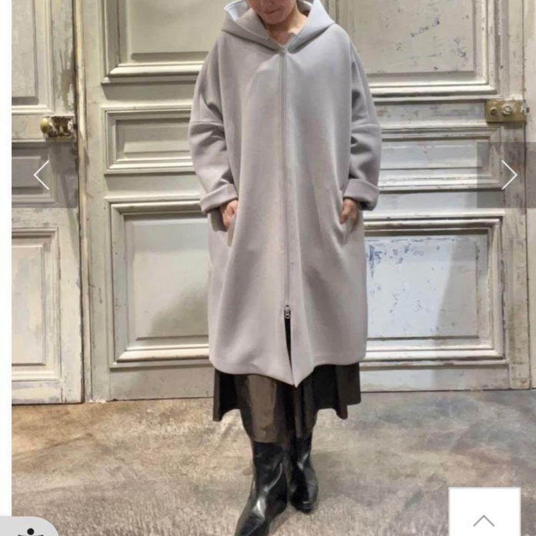 BEARDSLEY メルトンウール混　フーディコート ビッグシルエット　ブラック