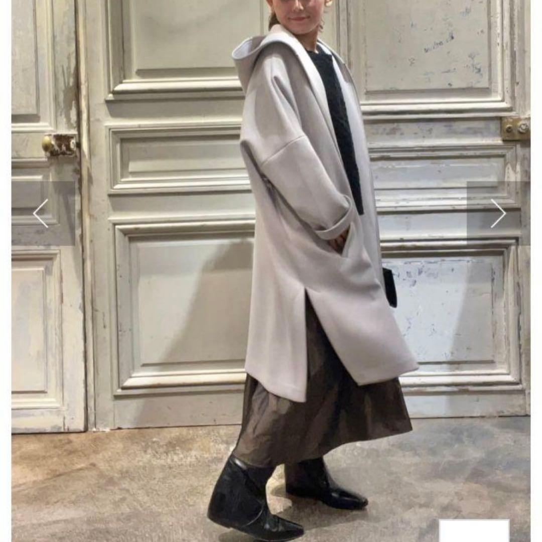 BEARDSLEY メルトンウール混　フーディコート ビッグシルエット　ブラック