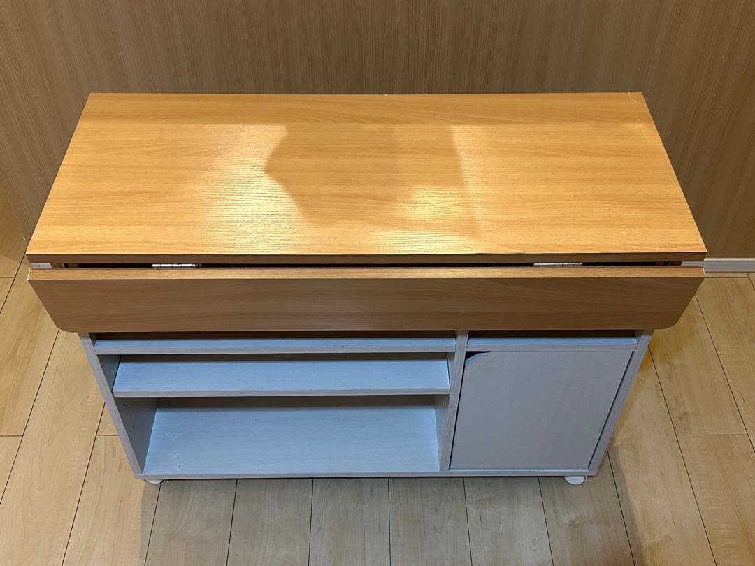 木製キッチンカウンター　テーブル　キャスター付き