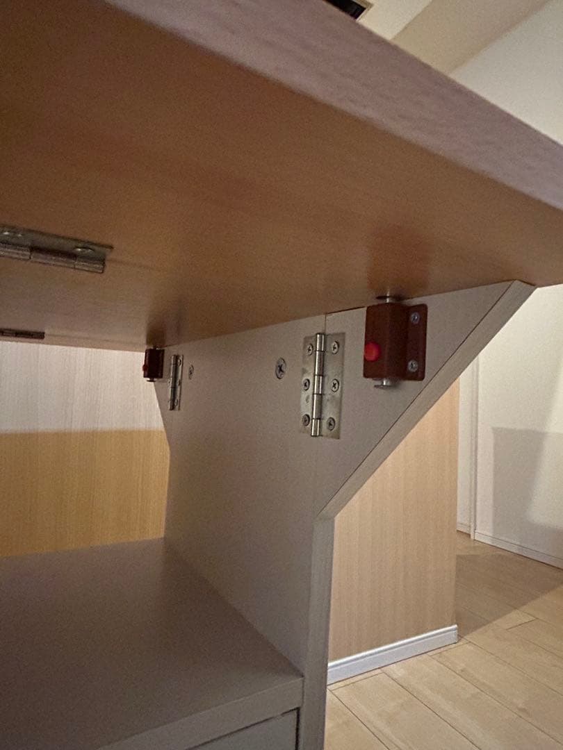 木製キッチンカウンター　テーブル　キャスター付き