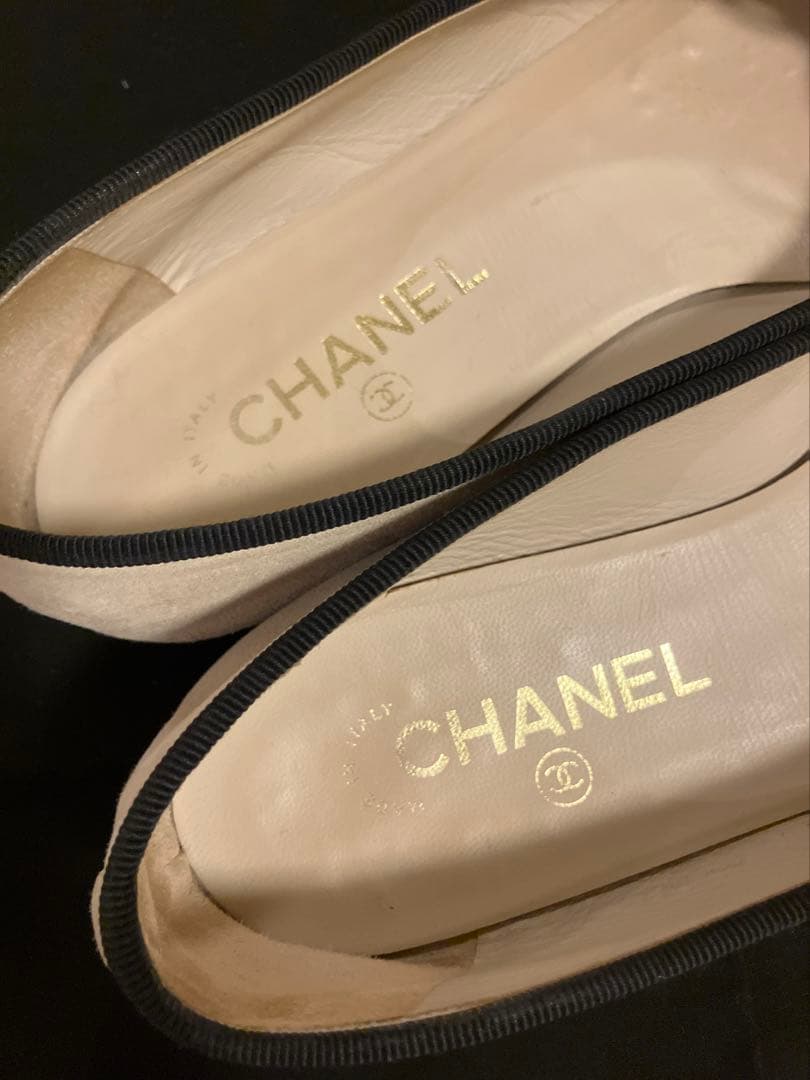 シャネル　スエードバレエシューズ　フラットシューズ
