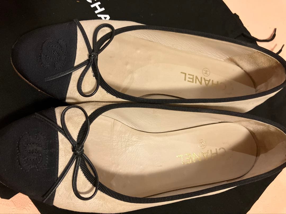 シャネル　スエードバレエシューズ　フラットシューズ