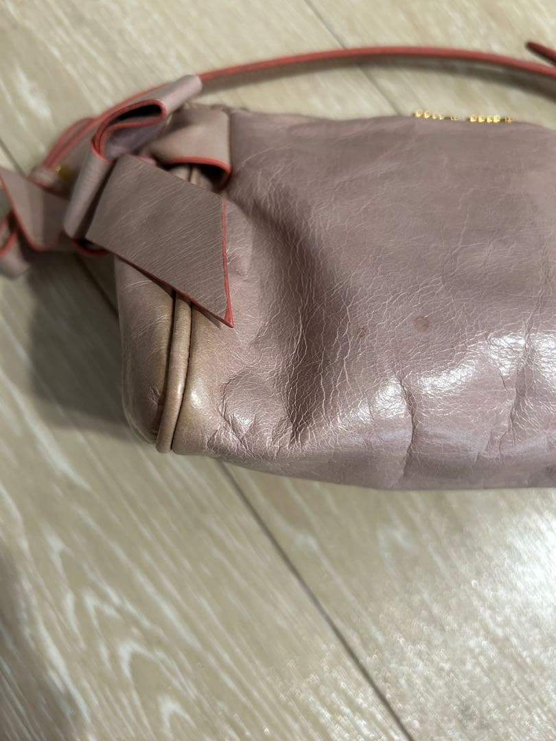 miu miu 薄ピンク リボンバッグ　保証書付き