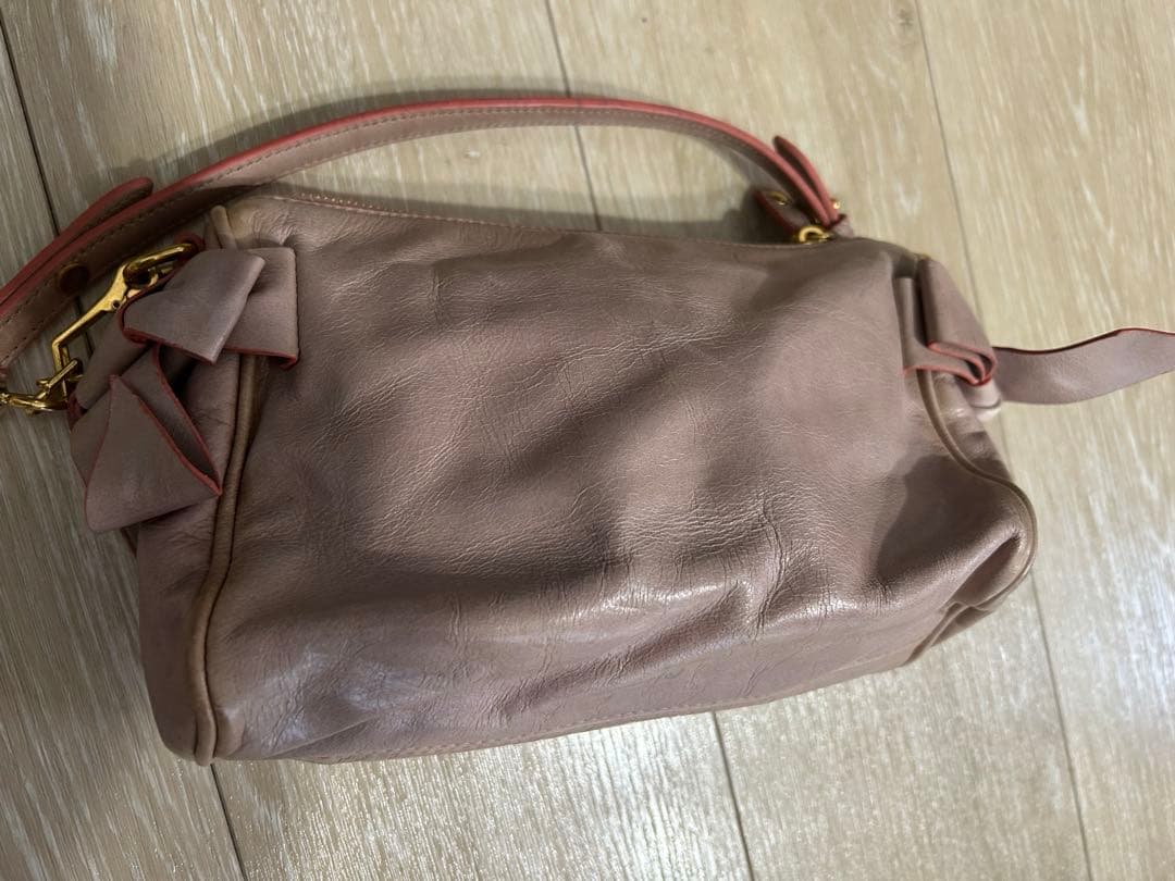 miu miu 薄ピンク リボンバッグ　保証書付き