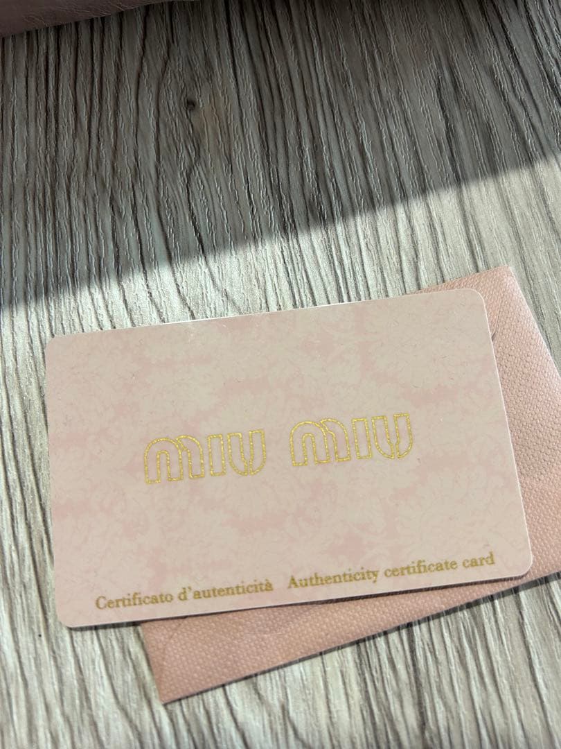 miu miu 薄ピンク リボンバッグ　保証書付き