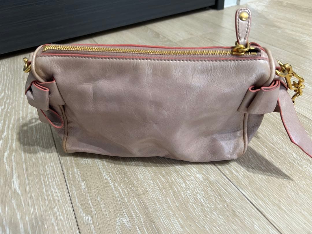 miu miu 薄ピンク リボンバッグ　保証書付き