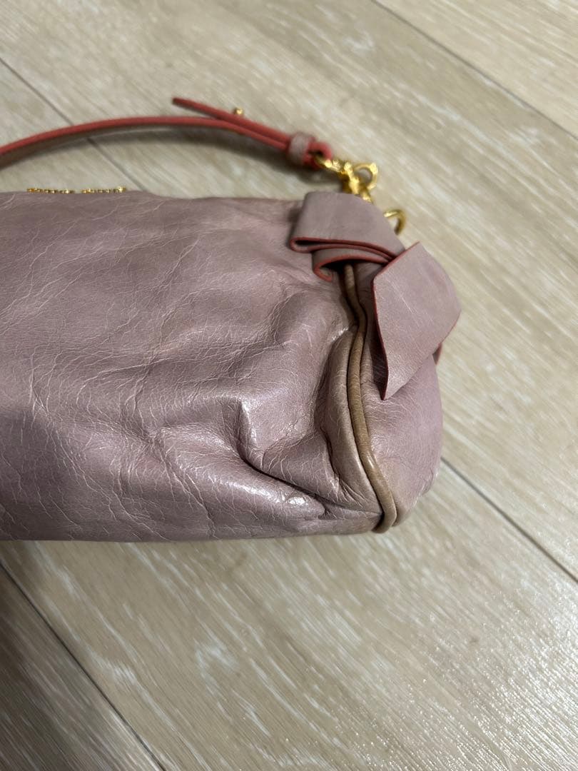 miu miu 薄ピンク リボンバッグ　保証書付き