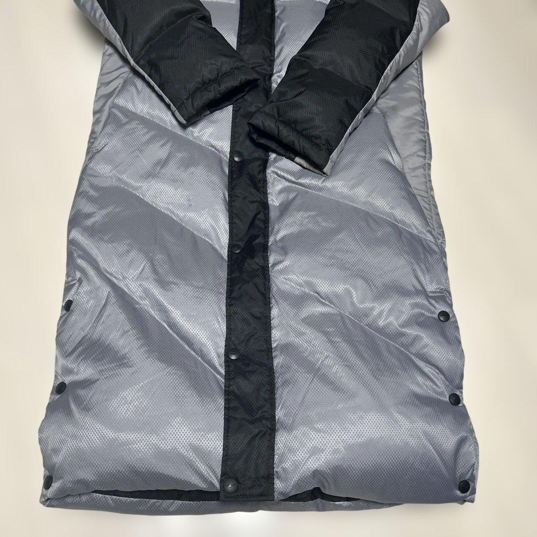 美品　Mizuno フード付き ダウン　ベンチコート ブラック/グレー
