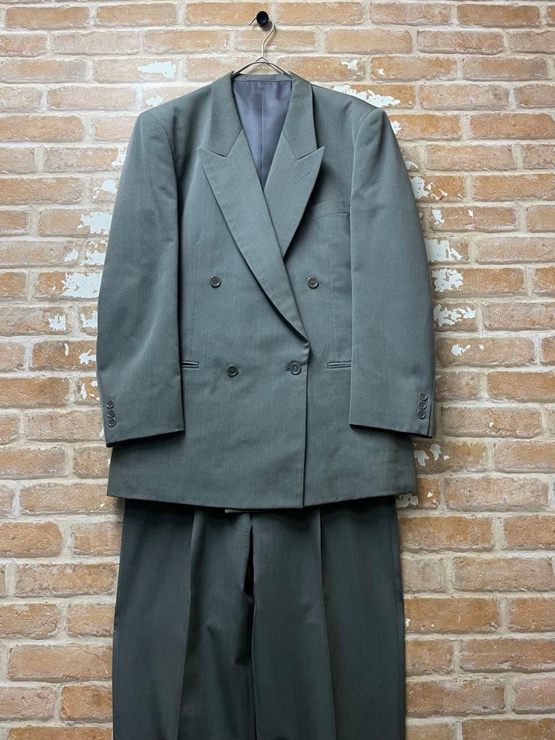 00s ダブルジャケット　セットアップ　ダブルスーツ　レトロ　グレー　y2k