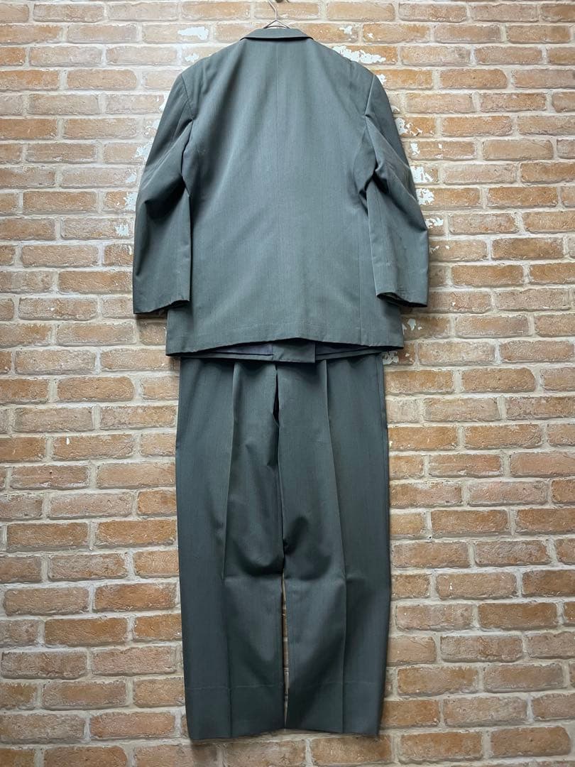 00s ダブルジャケット　セットアップ　ダブルスーツ　レトロ　グレー　y2k