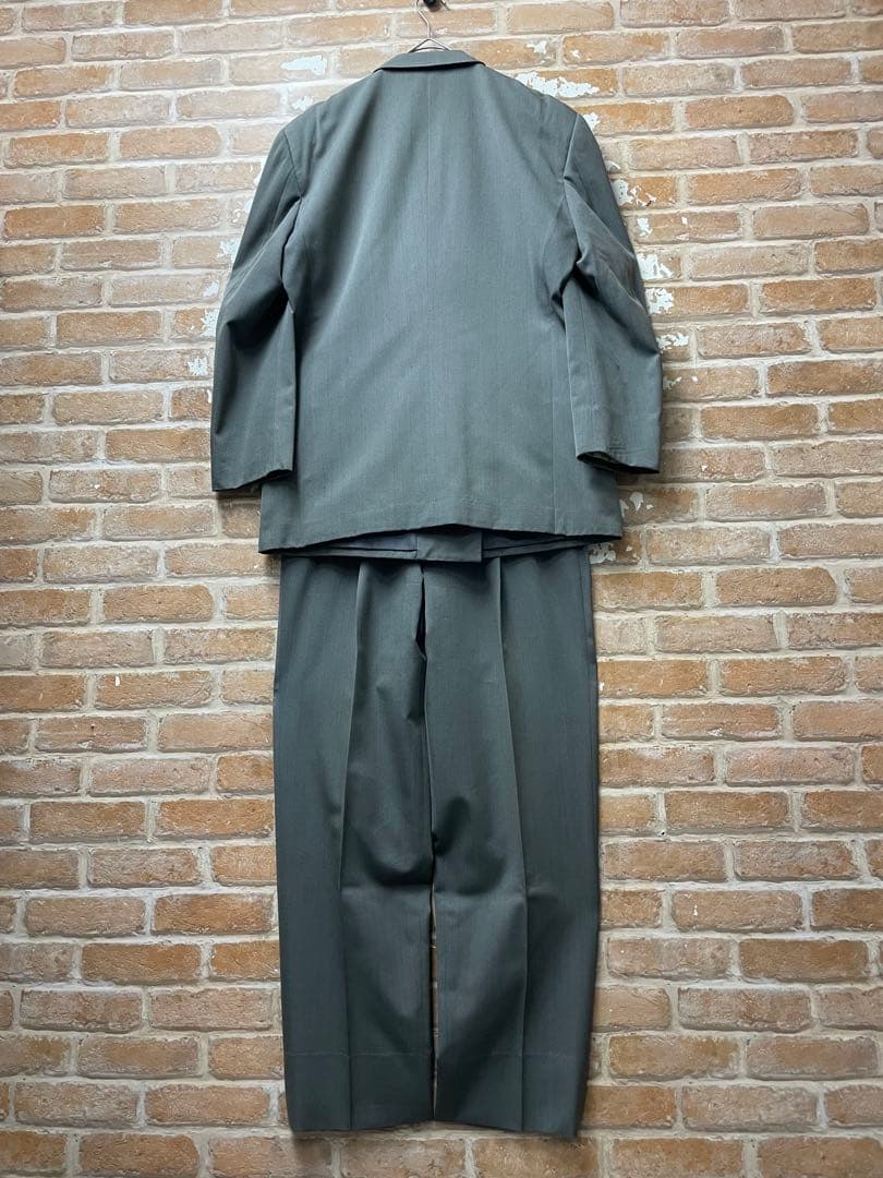 00s ダブルジャケット　セットアップ　ダブルスーツ　レトロ　グレー　y2k