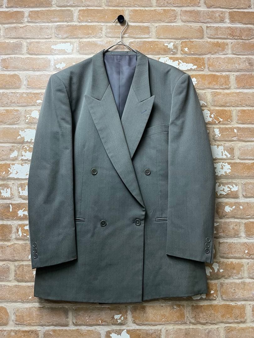 00s ダブルジャケット　セットアップ　ダブルスーツ　レトロ　グレー　y2k