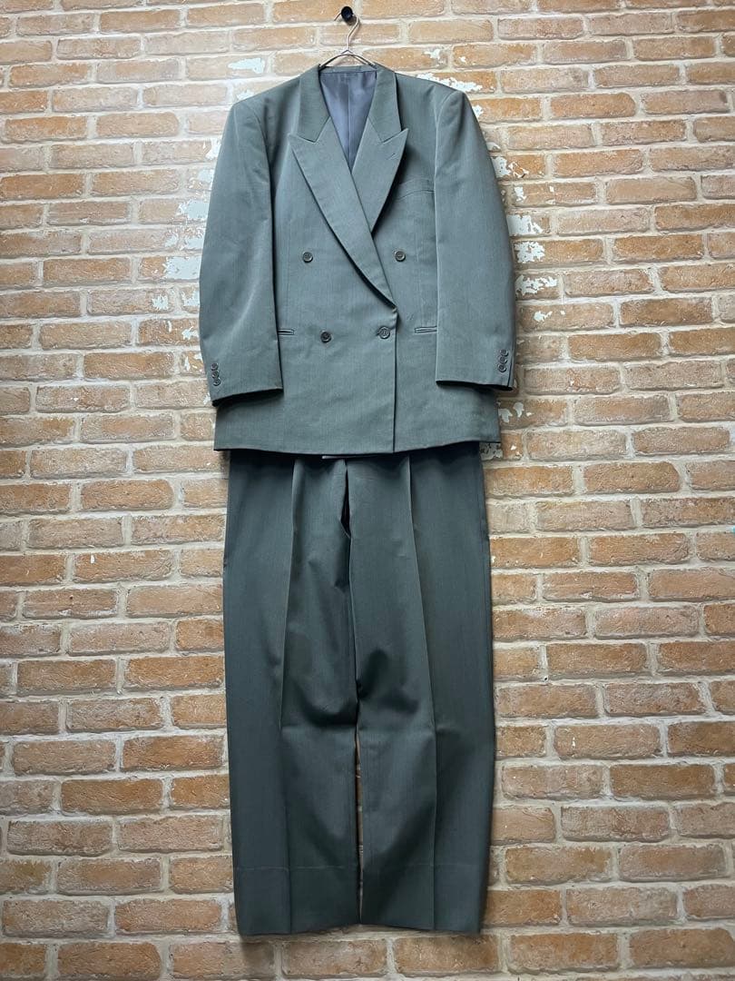 00s ダブルジャケット　セットアップ　ダブルスーツ　レトロ　グレー　y2k
