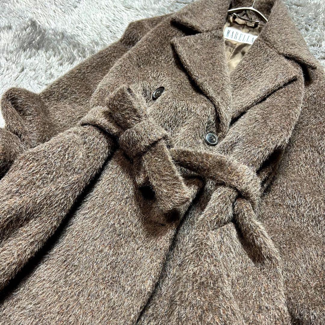 マレーラ MaxMara モヘヤ アルパカ ベルテッドコート L相当 極美品