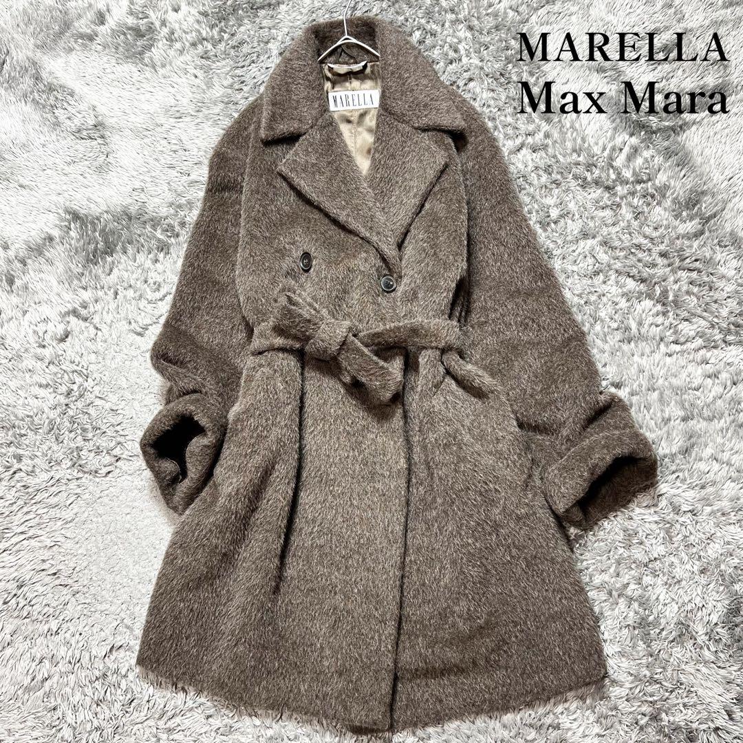 マレーラ MaxMara モヘヤ アルパカ ベルテッドコート L相当 極美品