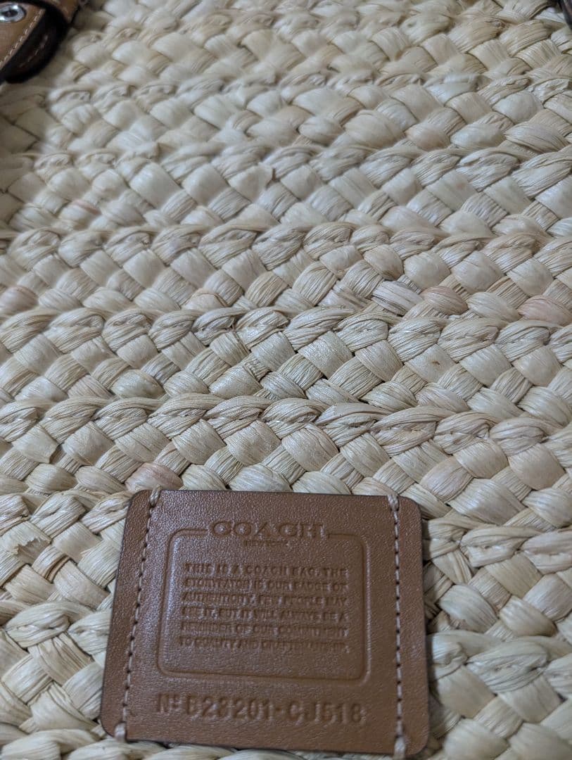 COACH　 トートバッグ かご　バッグ 　ベージュ