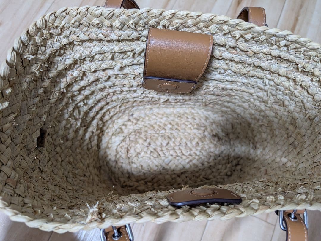 COACH　 トートバッグ かご　バッグ 　ベージュ