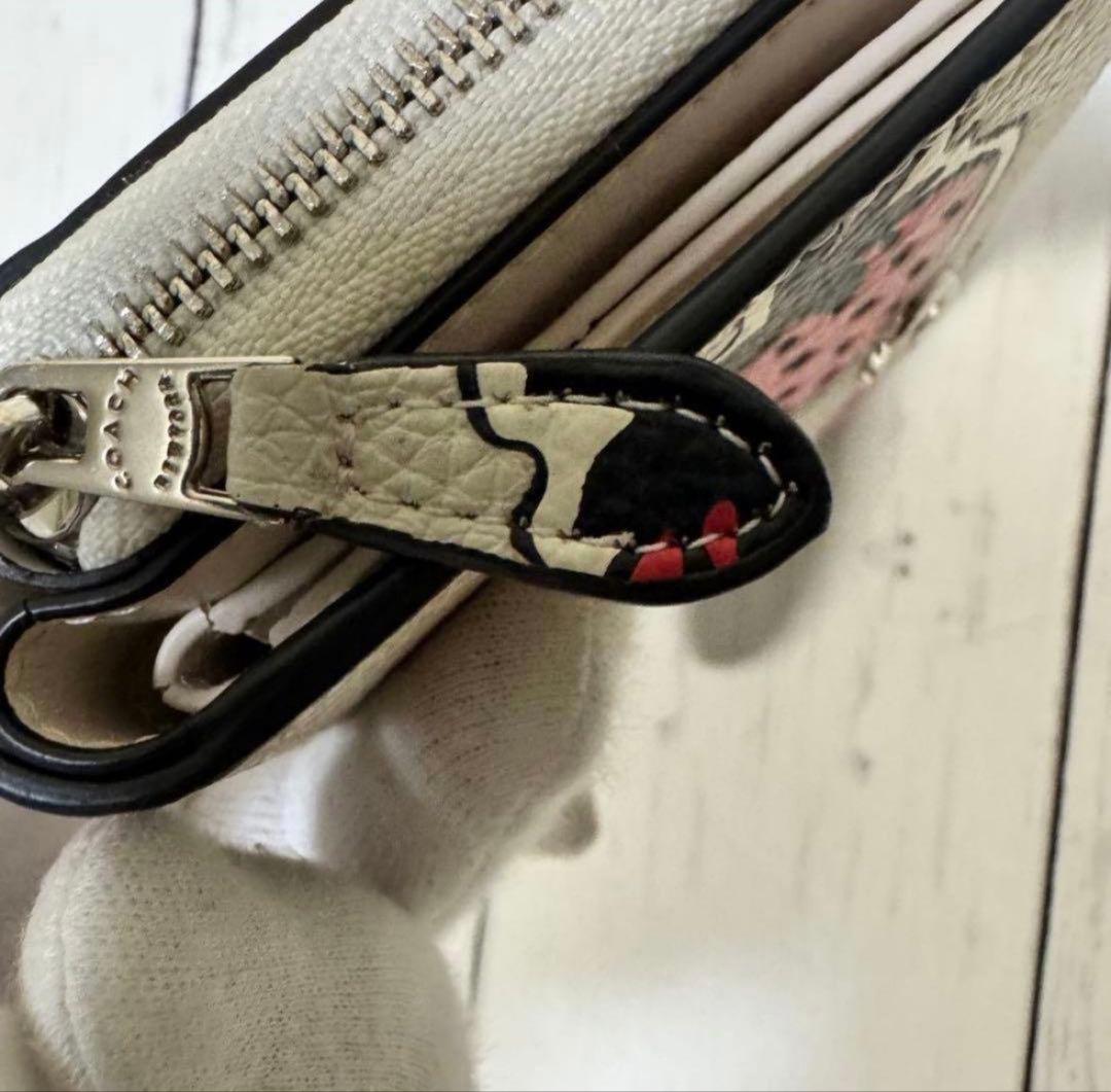 極美品　COACH コーチ　二つ折り財布　レザー