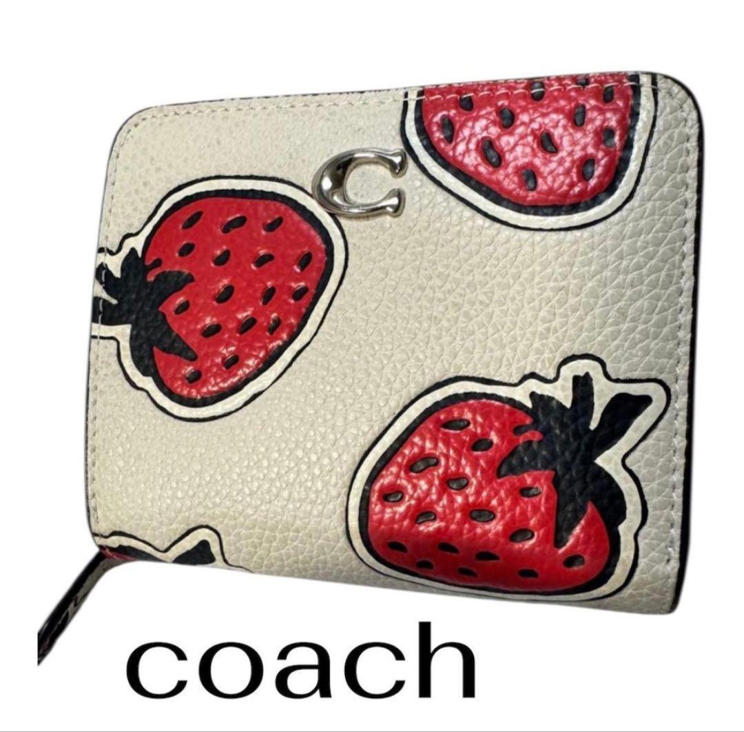極美品　COACH コーチ　二つ折り財布　レザー